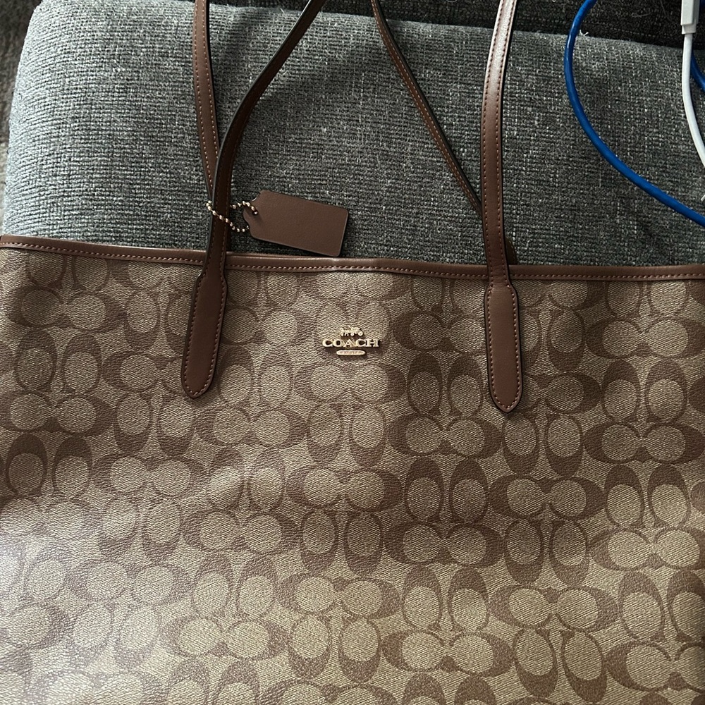 Brown Coach shoulder bag
